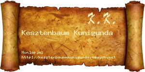 Kesztenbaum Kunigunda névjegykártya